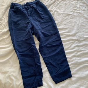 Zara navy poplin pants